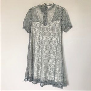 Dance &Marvel Lace Mock Neck Short Sleeve Dress S